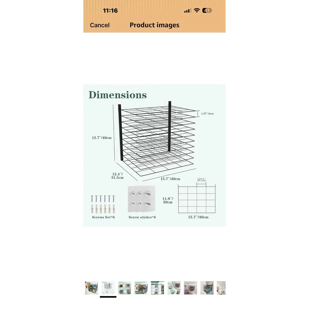 10 Shelf Wall Mounted Art Drying Rack Black Metal Canvas Storage Organizer
